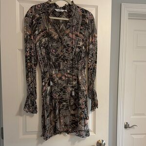 & Other Stories Abstract Print Long Sleeve Dress